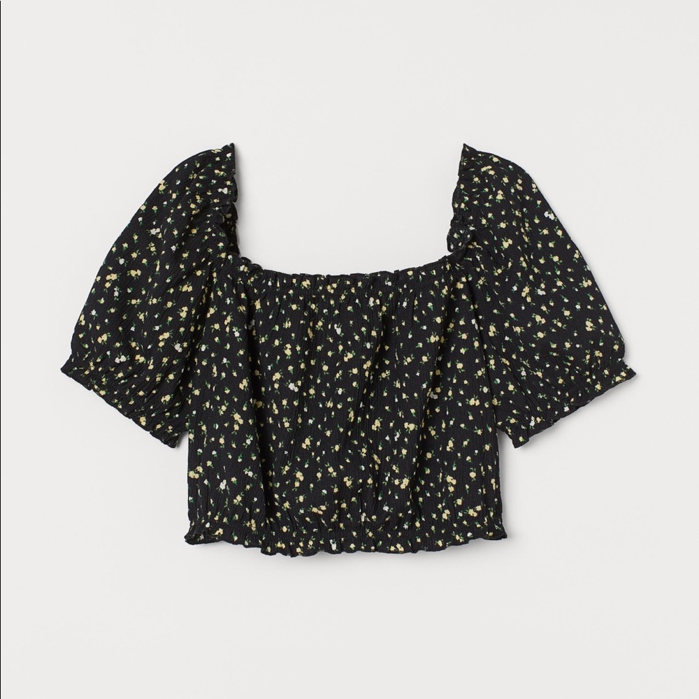 CROPPED PUFF SLEEVED TOP